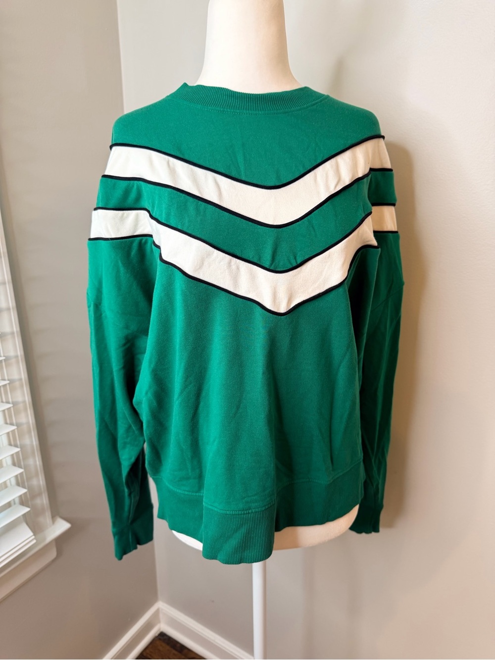Antonio Melani Green Chevron Stripe Pullover Sweater